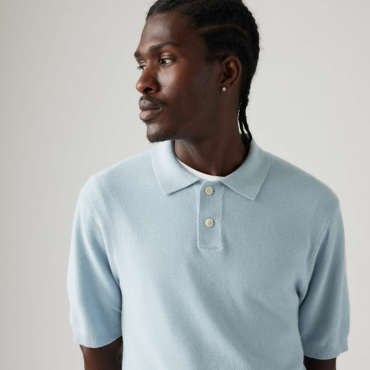 Cotton/Linen Polo Shirt sky blue, LEVI'S