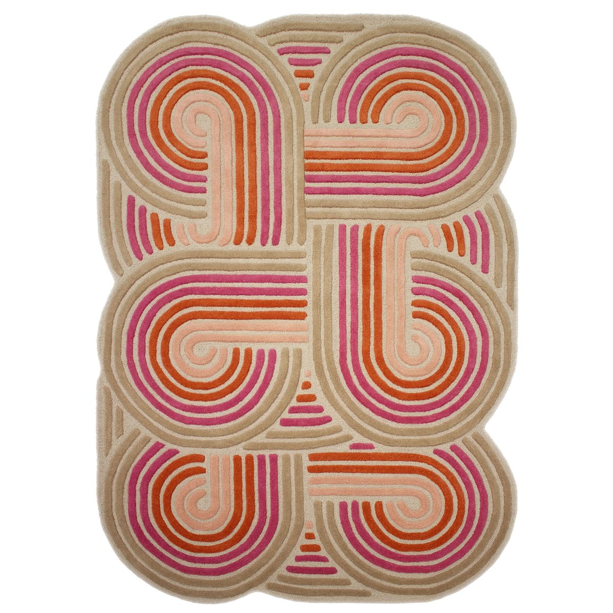 Tapis en laine SPIRAL rose, FLAIR RUGS