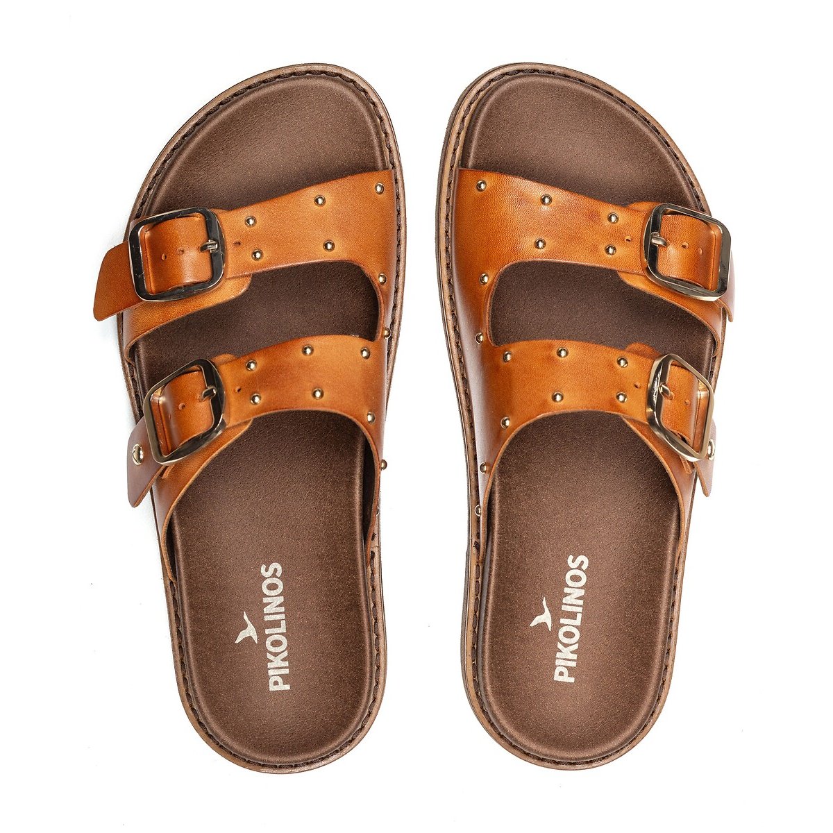 Mules en cuir Aitana cognac, PIKOLINOS