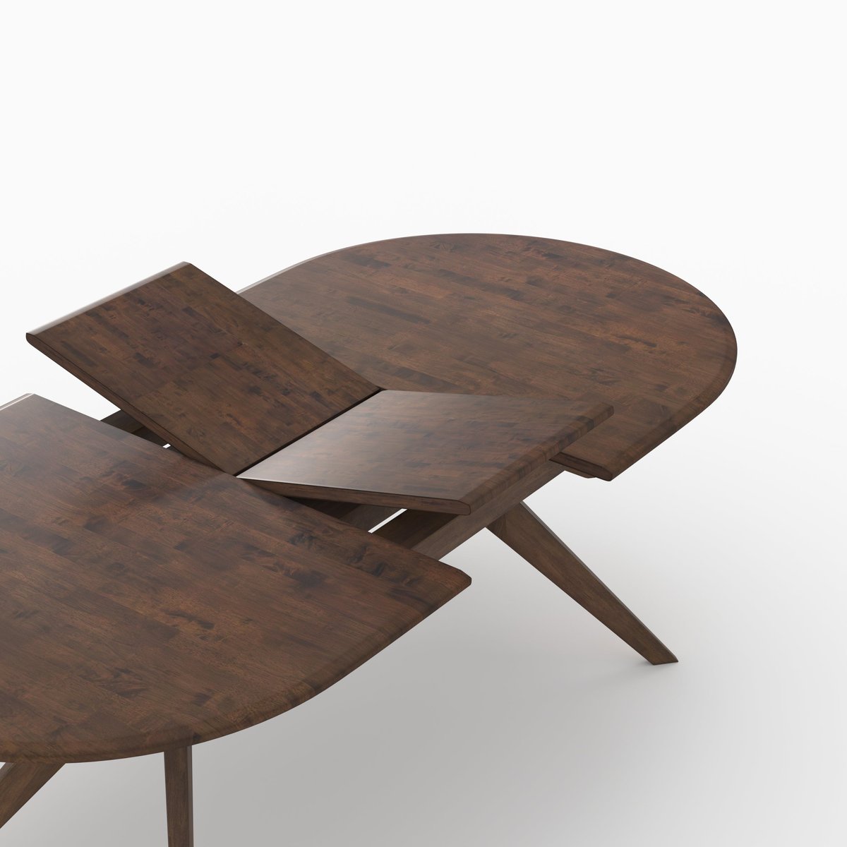 Table extensible en bois d'hévéa massif 6 à 8 personnes - OLI marron foncé, MAISON PAVANE
