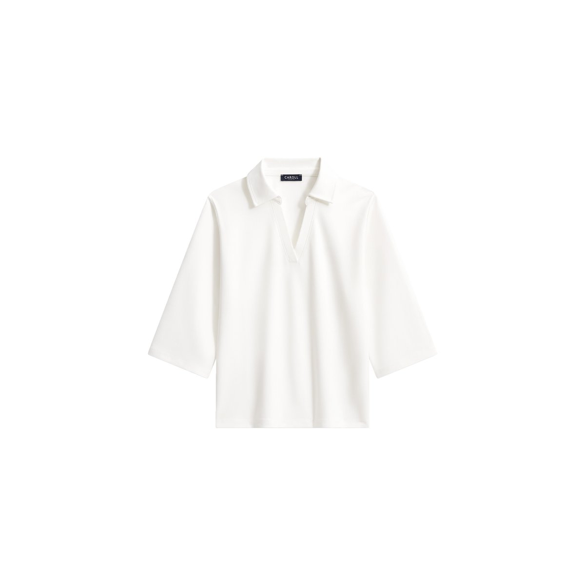 T-shirt droit col chemise T-SHIRT TMARJORIE ecru, CAROLL