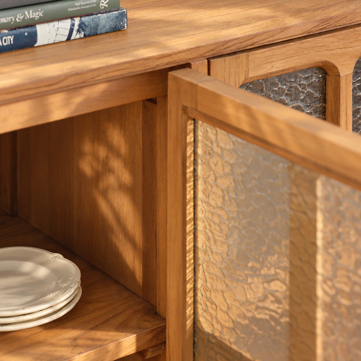 Buffet 4 portes en bois recyclé massif 180 cm VELDE naturel, BERAH GETAH