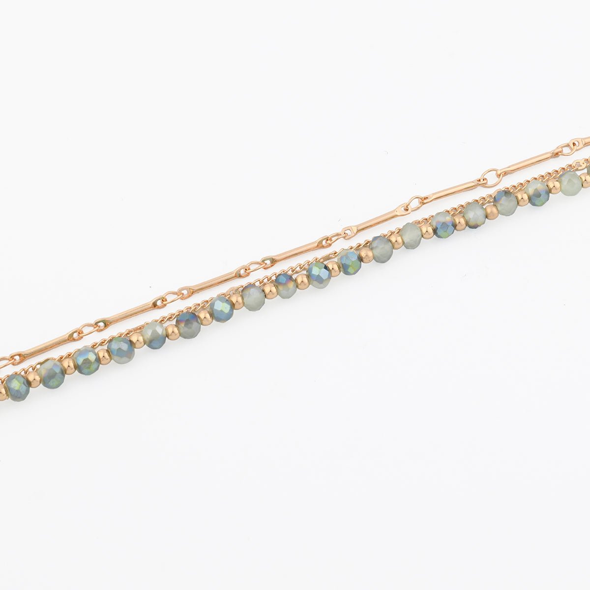 Bracelet multi rangs avec perles à facettes vertes vert, BALABOOSTE