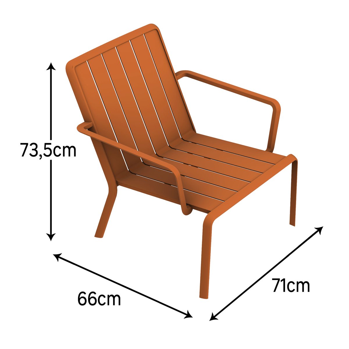 Chaise de jardin en aluminium, IDAHO orange / cuivré, NATERIAL
