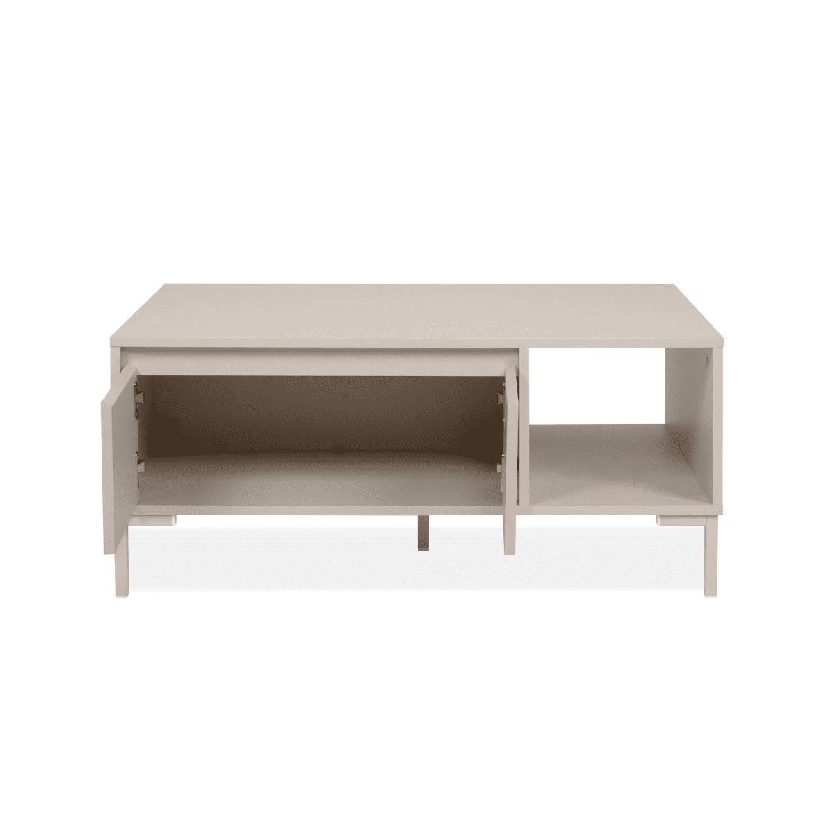 Table basse 2 portes, 1 niche NERIO beige, CALICOSY