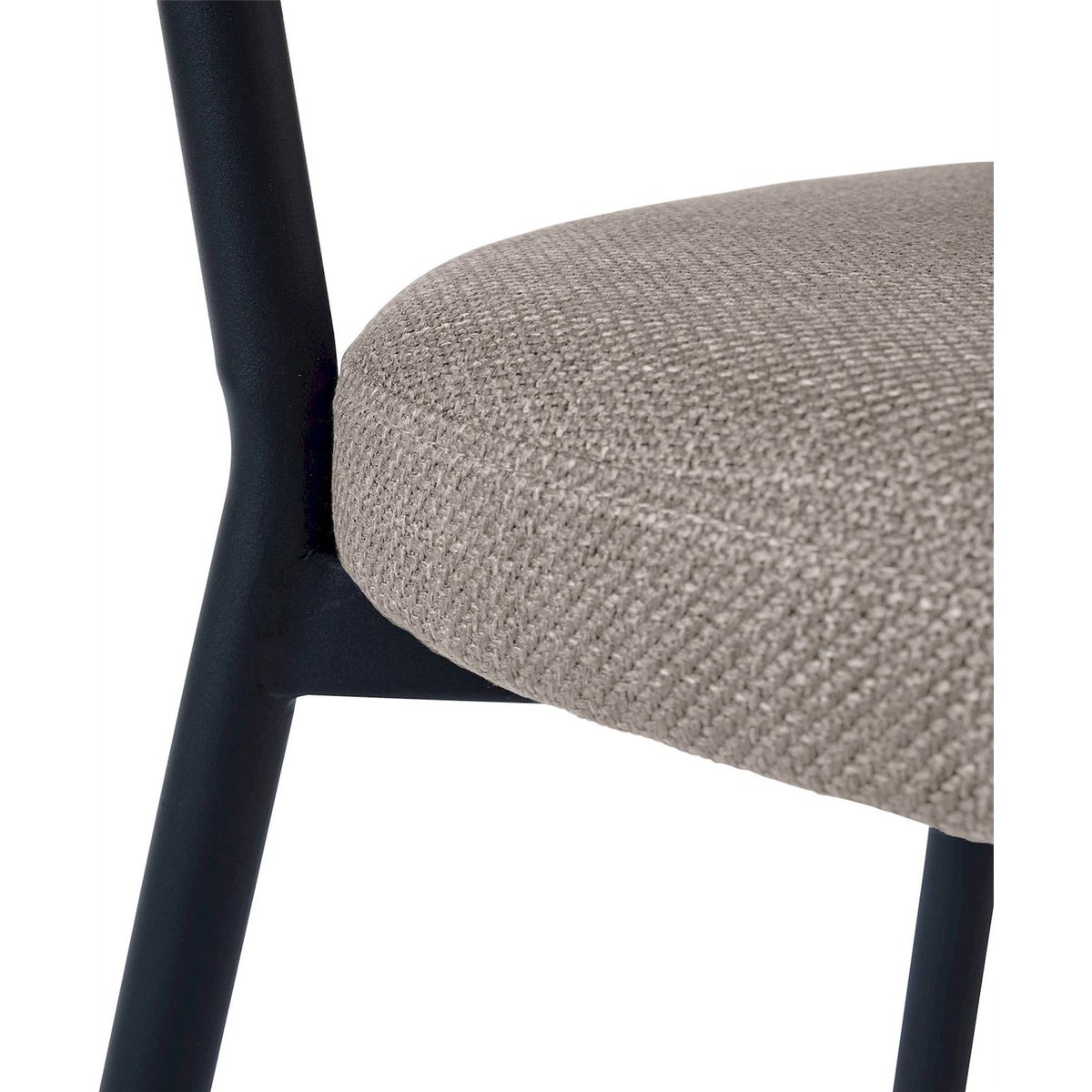 Chaise tapissée piètement métal ABATIO gris tressé et noir, RECOLLECTION