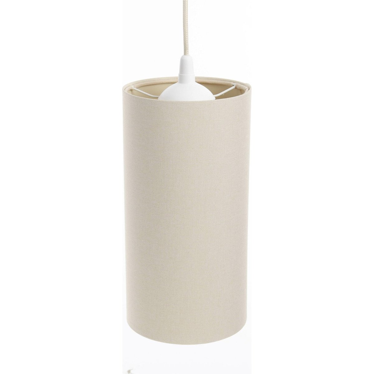 Suspension en lin rond Boho Elegant lin naturel et rotin clair, BPS KONCEPT