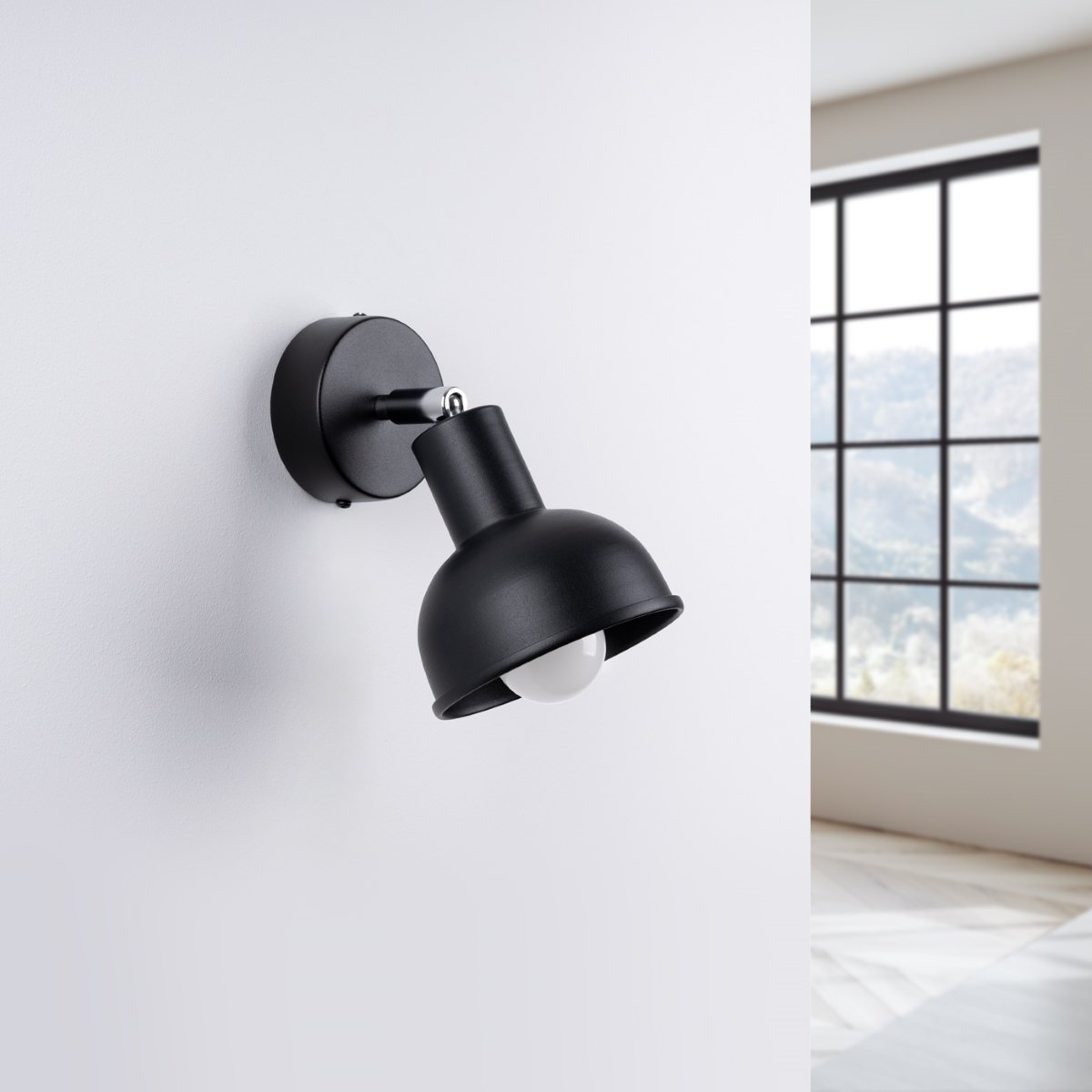 Applique Acier Noir E27 1 Elba noir, EDEN