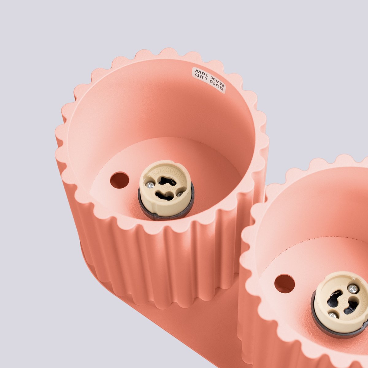 Plafonnier Aluminium Pêche GU10 2 Aura rose, EDEN