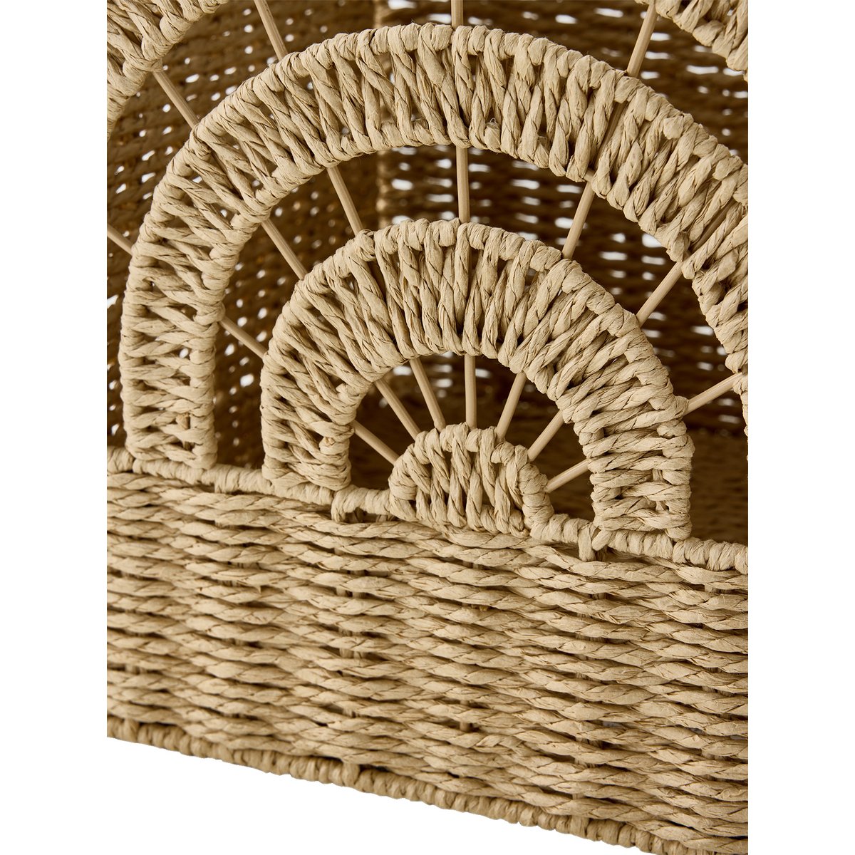 Bac de rangement pliable Arc-en-ciel en corde de papier beige, VERTBAUDET