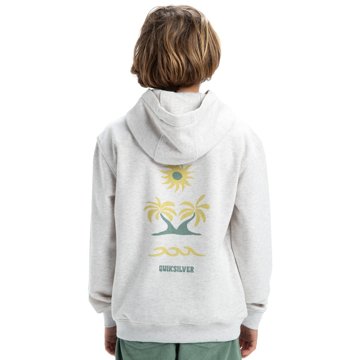 Sweat à capuche GRAPHIC gris white marble heather, QUIKSILVER