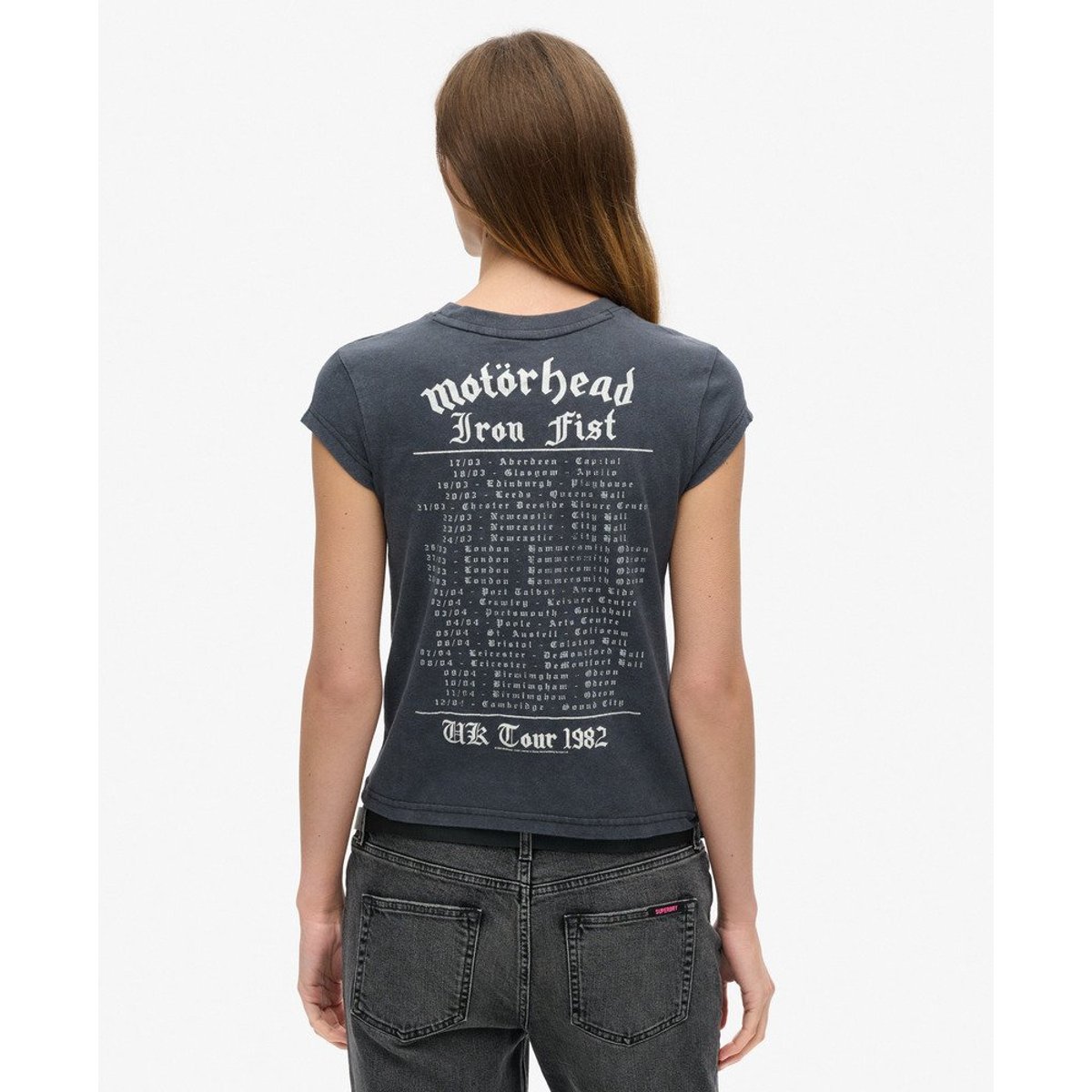 T-shirt à mancherons Motörhead x noir merch moyen, SUPERDRY