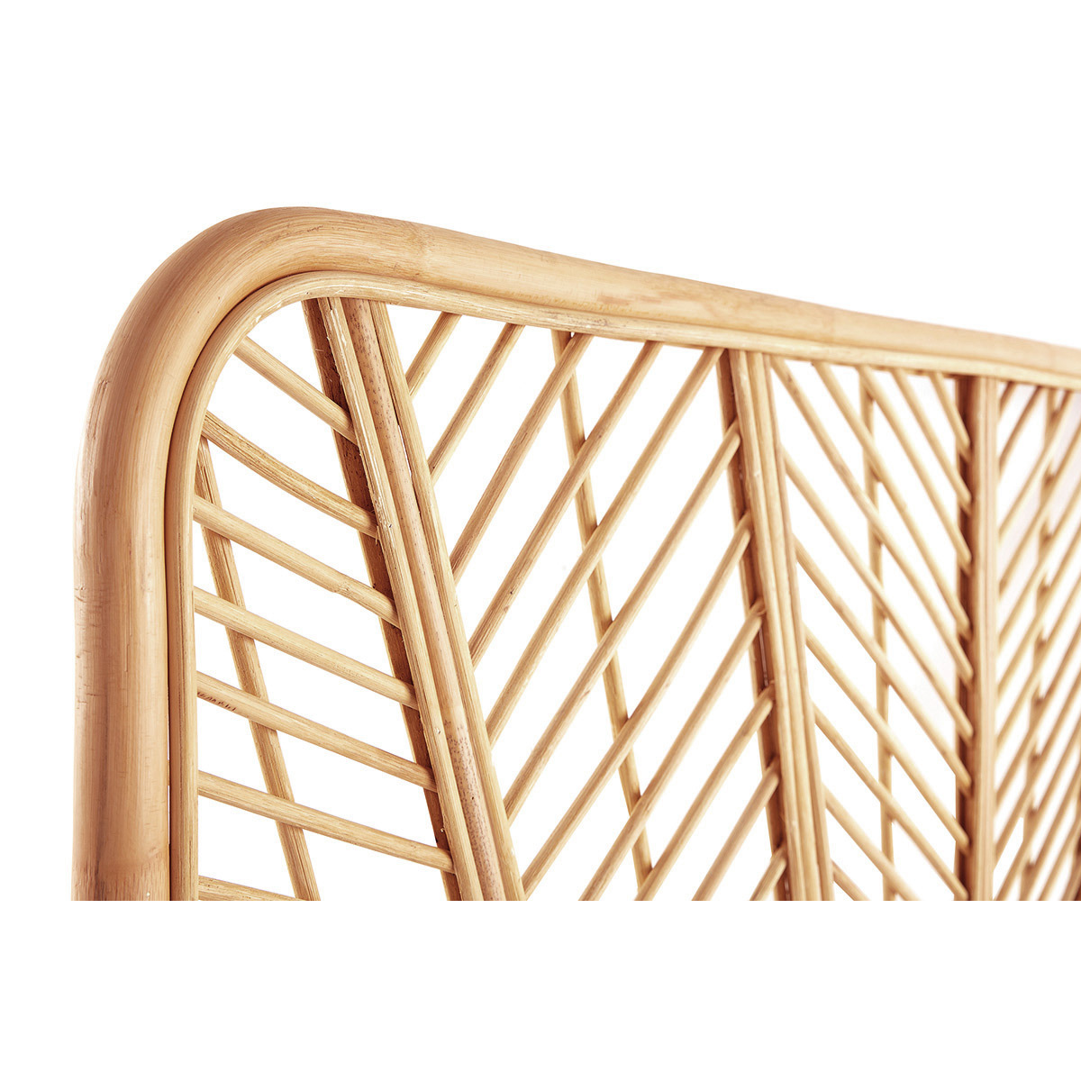 Tête de lit en rotin L162 cm GALON marron clair, MILIBOO