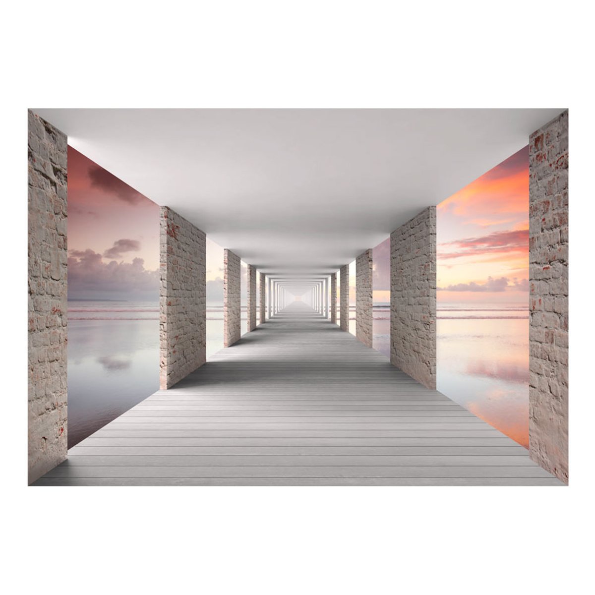 Papier peint intissé panoramique Paysage Walk in the Sky orange / cuivré, EDEN
