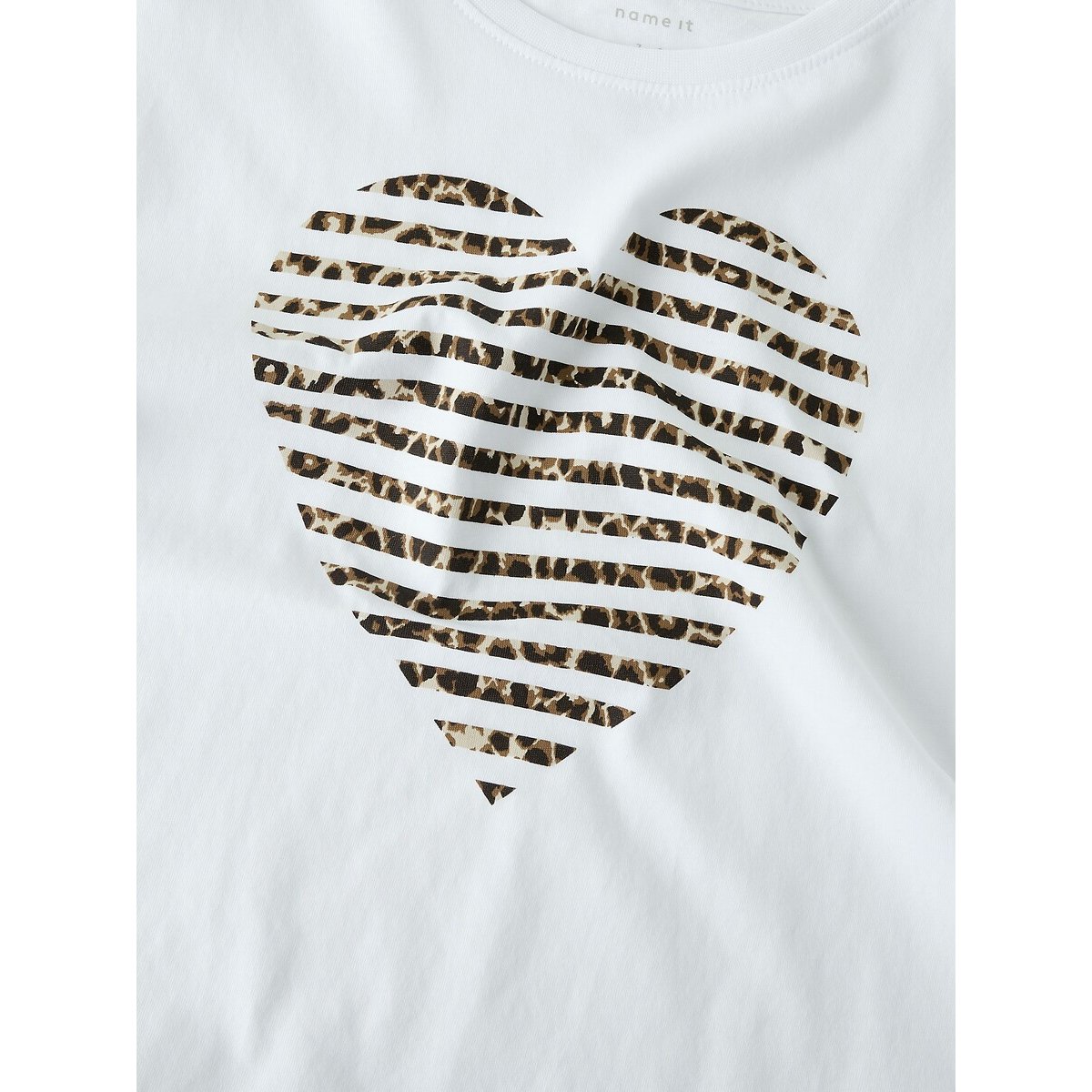 T-shirt manches courtes blanc/léopard, NAME IT