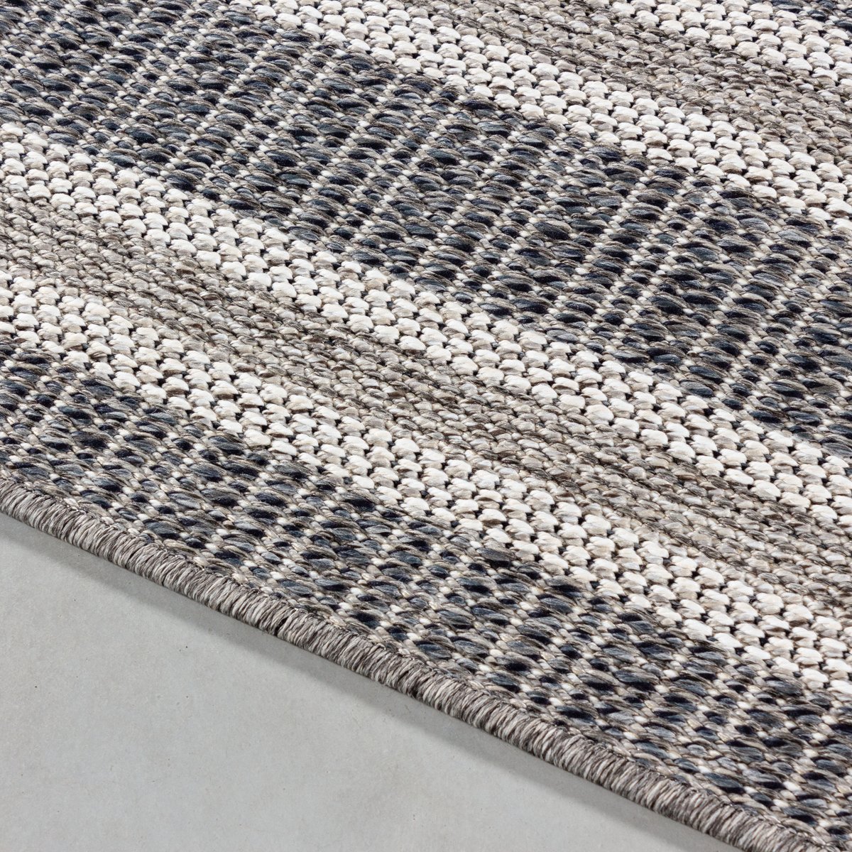 Tapis intérieur extérieur à motif linéaire ARUBA gris, NAZAR RUGS