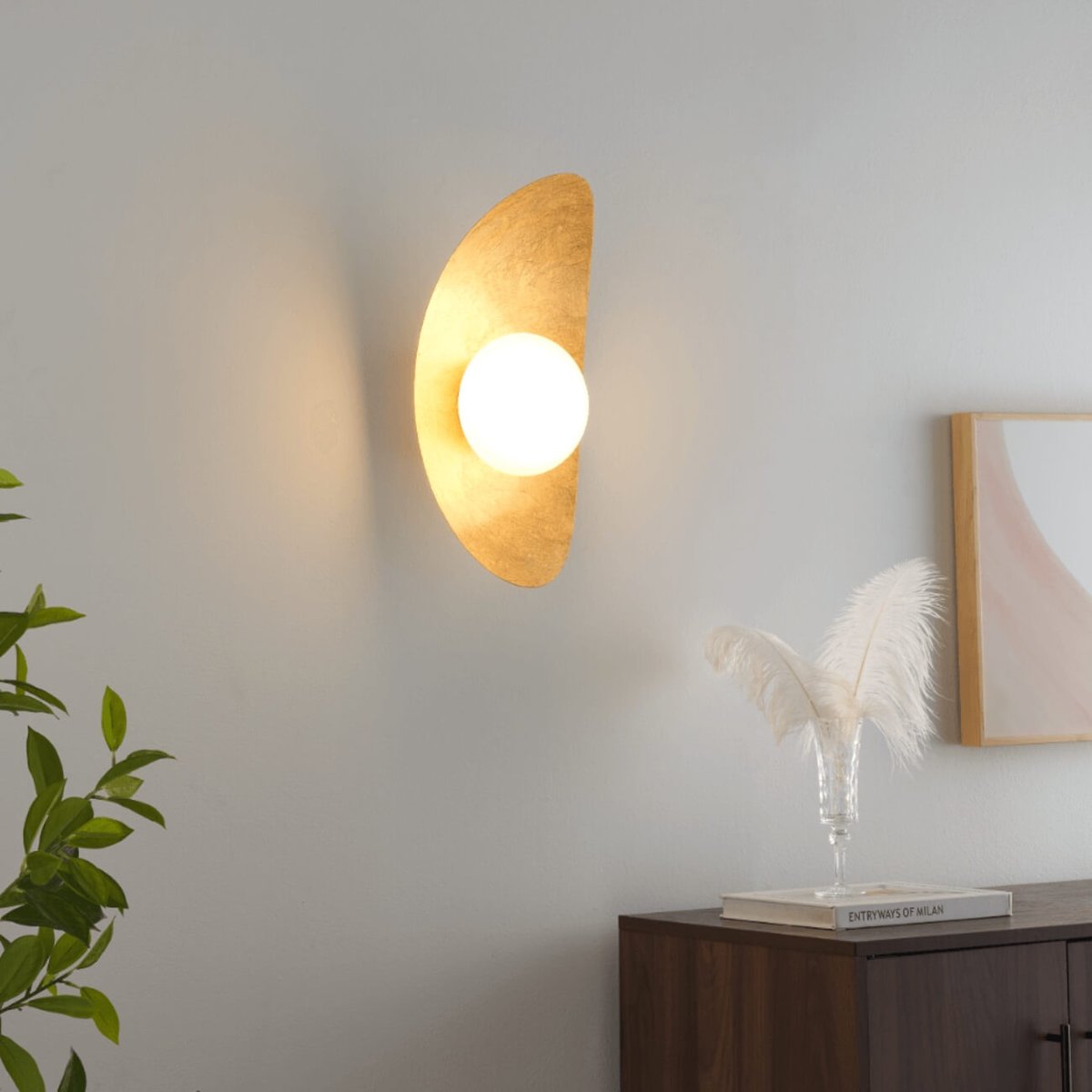 Applique à LED finition feuille d'or - ISOLA doré, KOSILUM