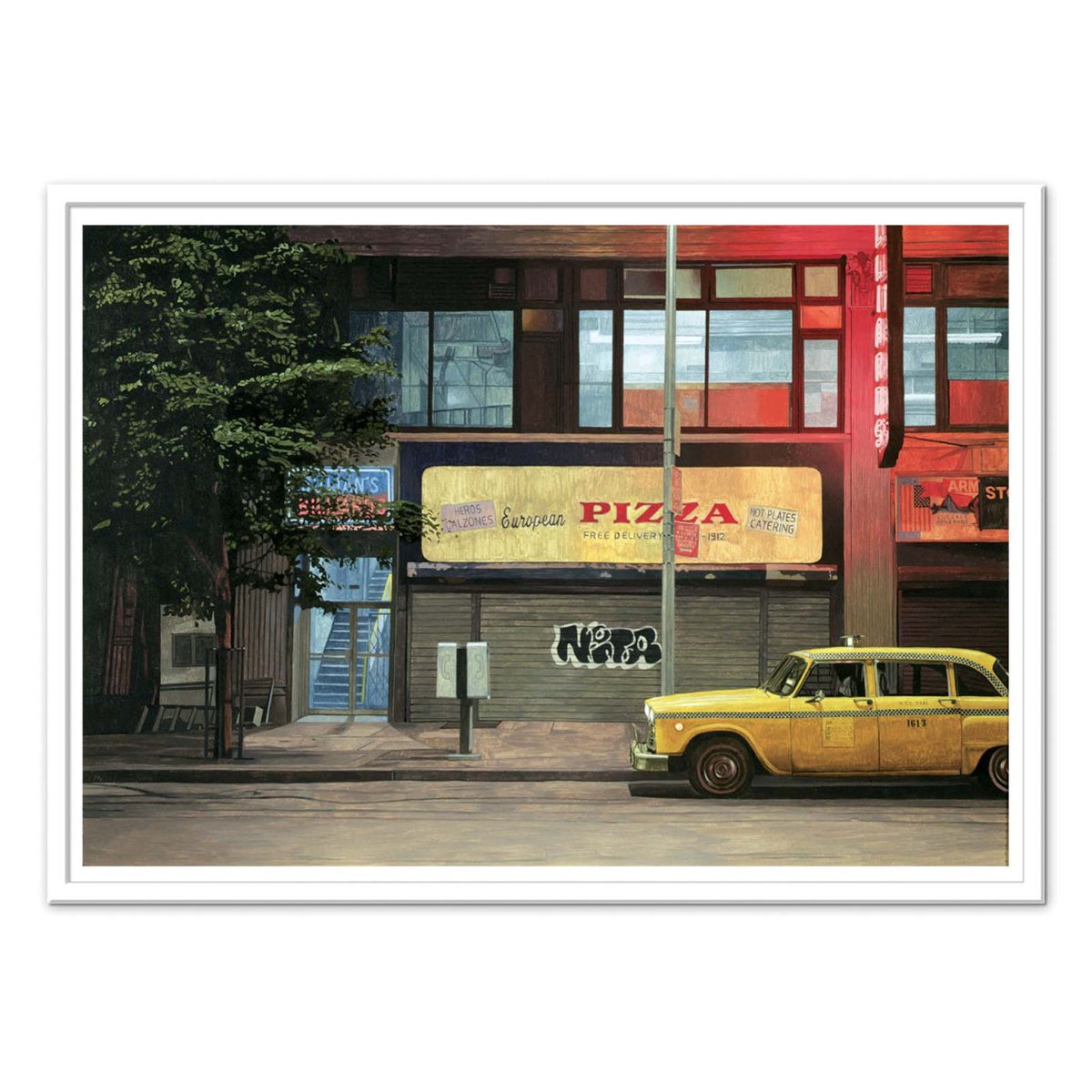 Affiche d'art - Nocturnal checker Cab, 1987 - Max Ferguson couleur unique, WALL EDITIONS