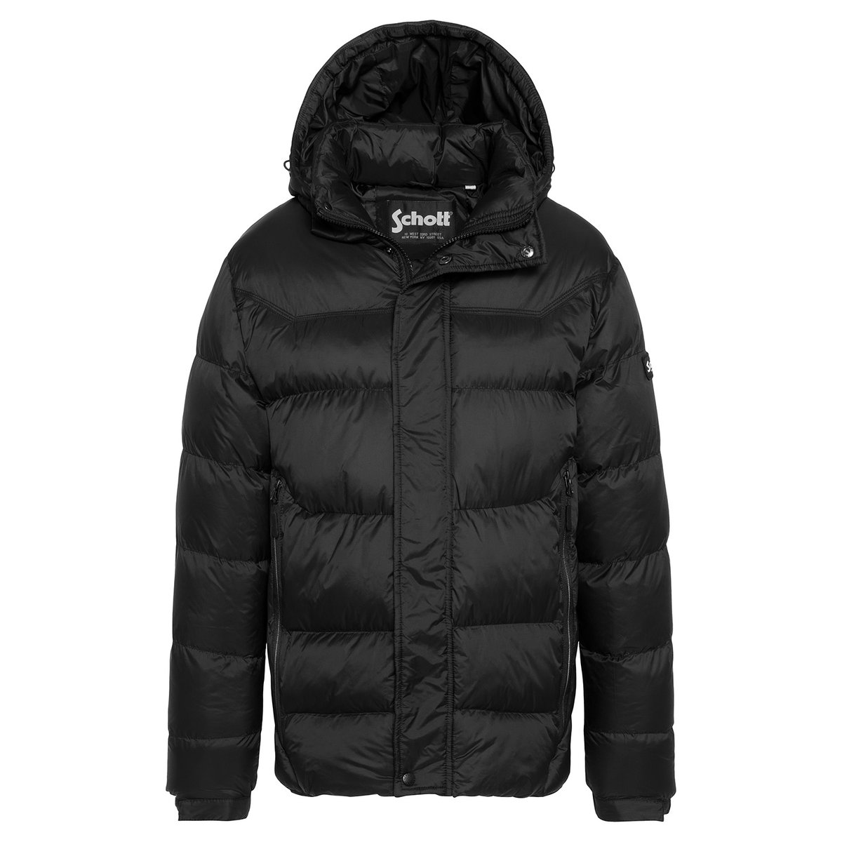 Doudoune à capuche noir, SCHOTT