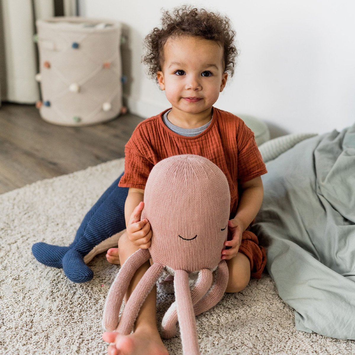 Peluche poulpe 100% cotton rose, KINDSGUT