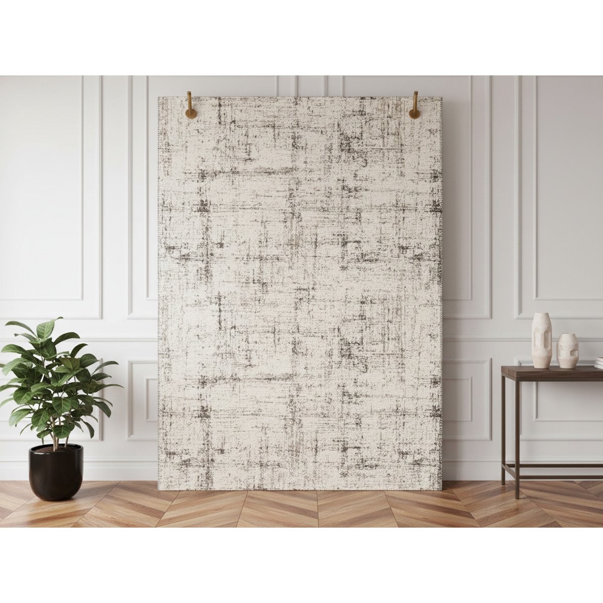 Tapis poils ras style graphique, MAGGIE beige/crème, BOBOCHIC