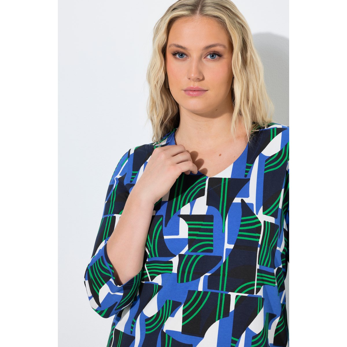 T-shirt imprimé graphique bleu paon, ULLA POPKEN