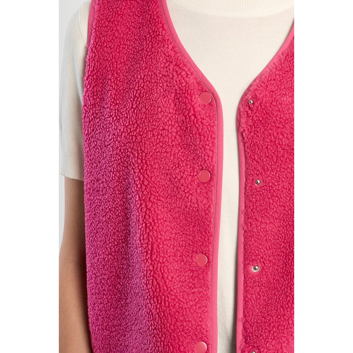 Veste courte sans manches fuchsia, LILI SIDONIO