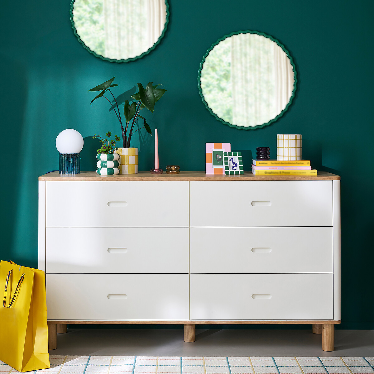 Commode 6 tiroirs, Manoe coloris chêne/blanc, LA REDOUTE INTERIEURS