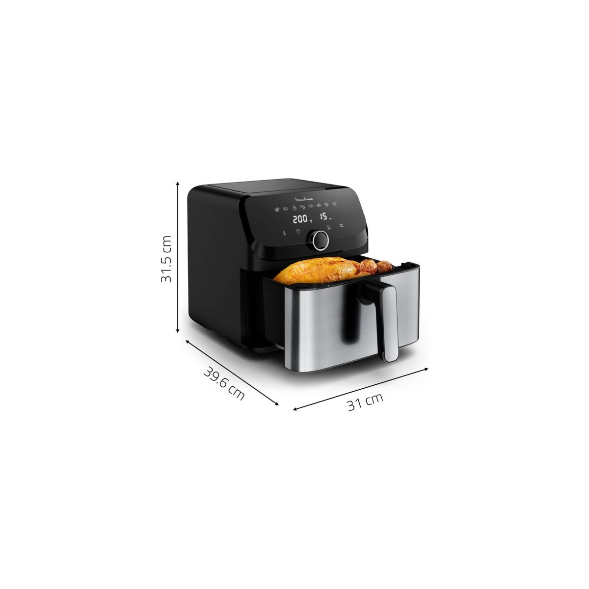 Friteuse sans huile Easy Fry XXL 7.5L EZ855D20 inox, MOULINEX