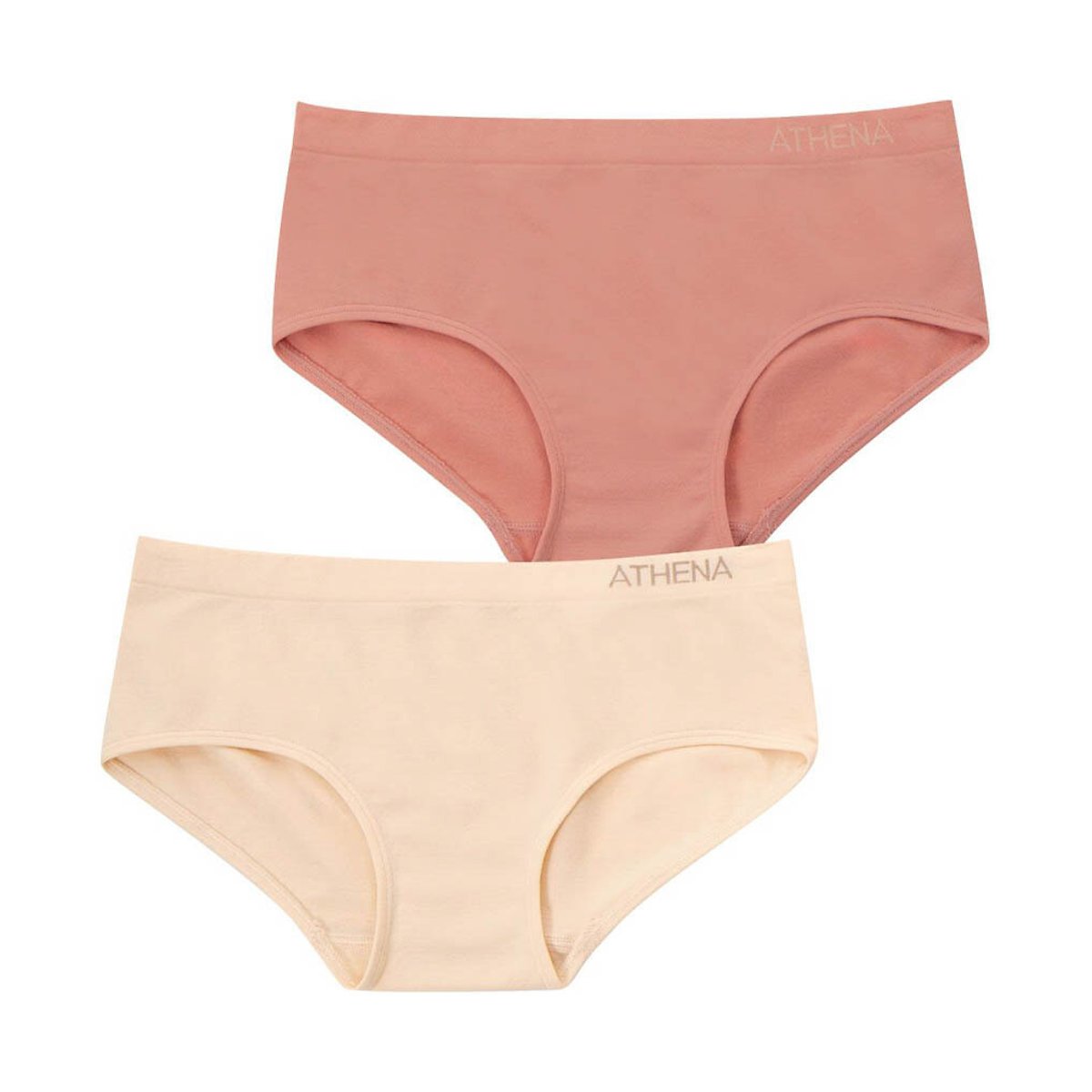 Lot de 2 boxers sans couture rose + beige, ATHENA