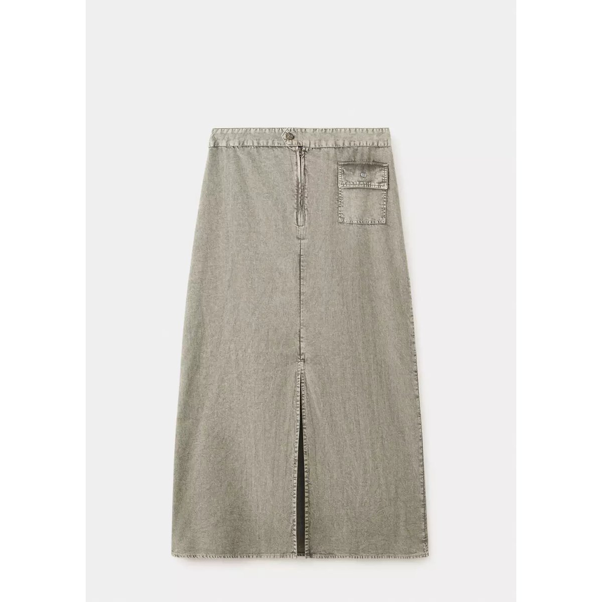 Jupe jean fendue kaki, MANGO TEEN