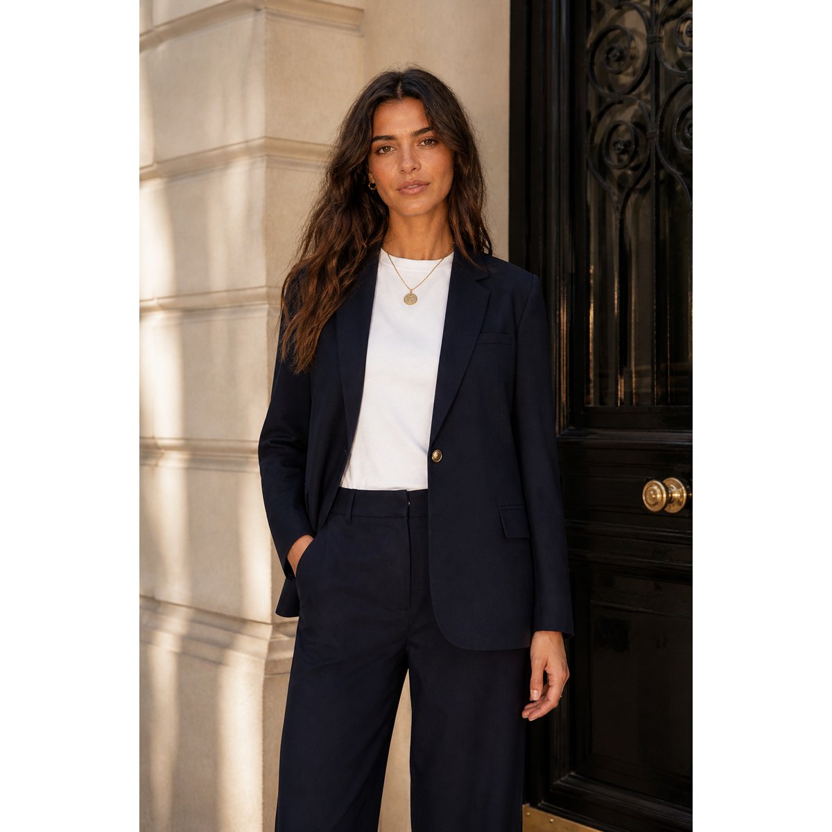 Veste col revers uni VADALS 25-marine, LA PETITE ETOILE