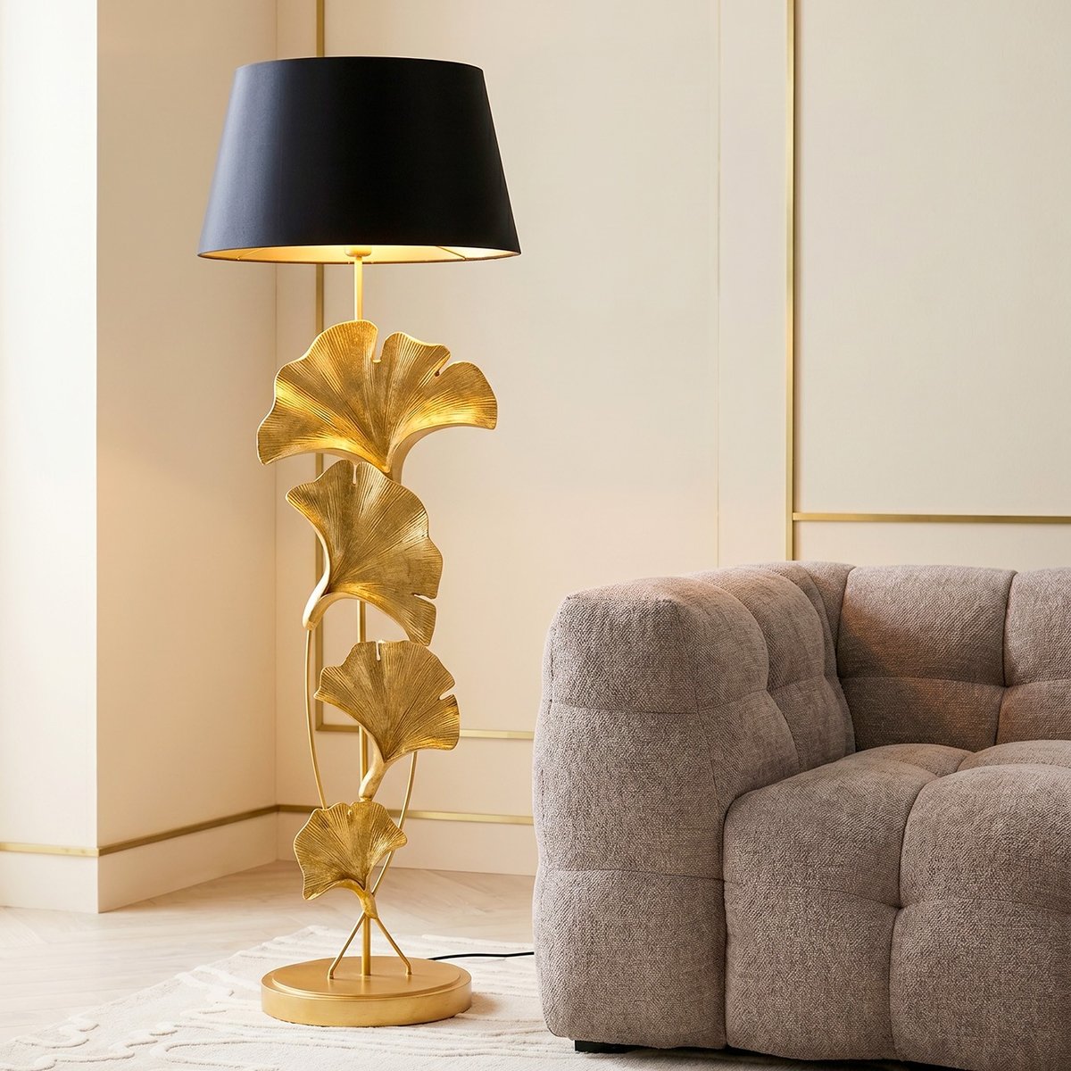 Lampadaire feuilles de ginkgo or, KARE DESIGN