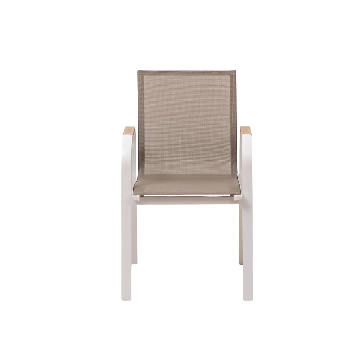 Lot de 2 chaises de jardin en aluminium AYDEN marron, MADE IN MEUBLES