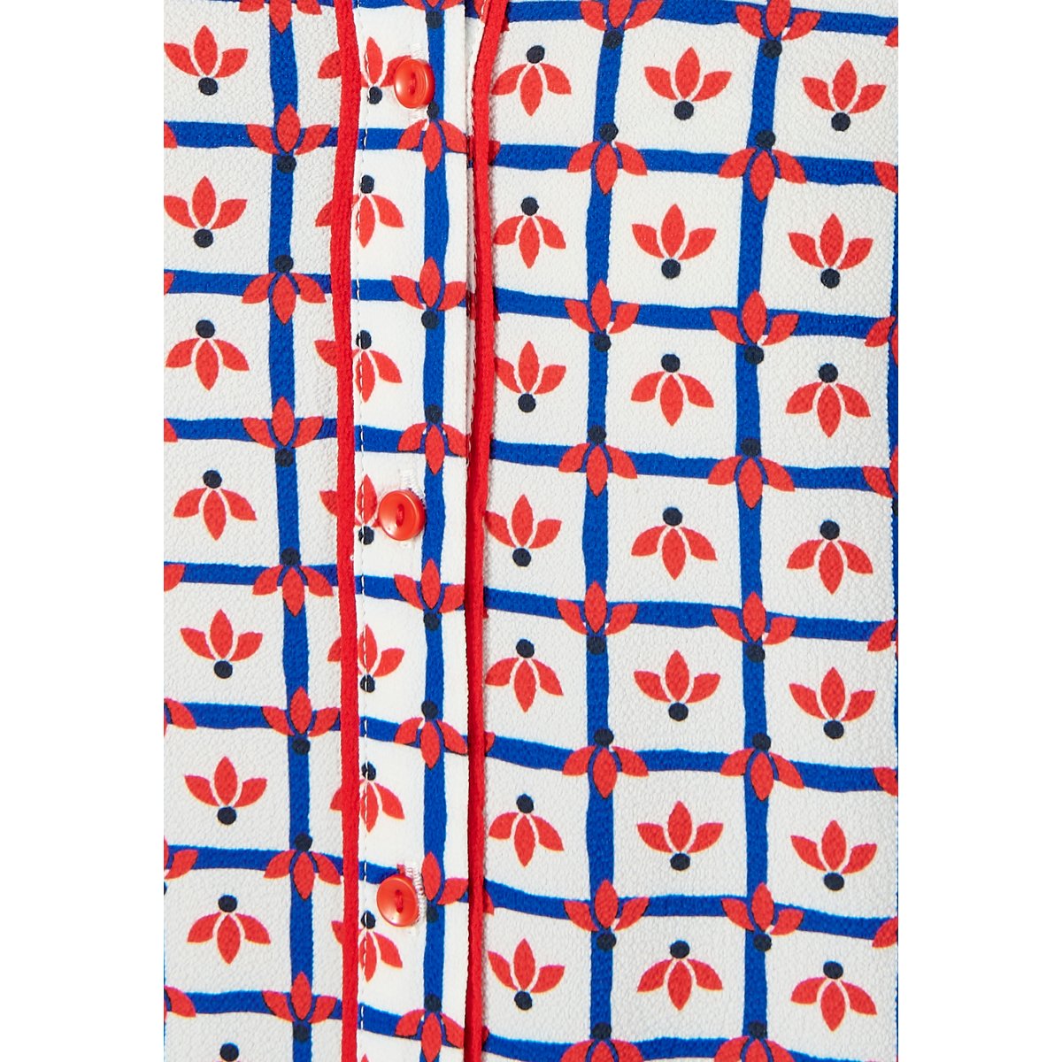 Chemisier fleurs et carreaux bleu carreaux fleurs, DAMART