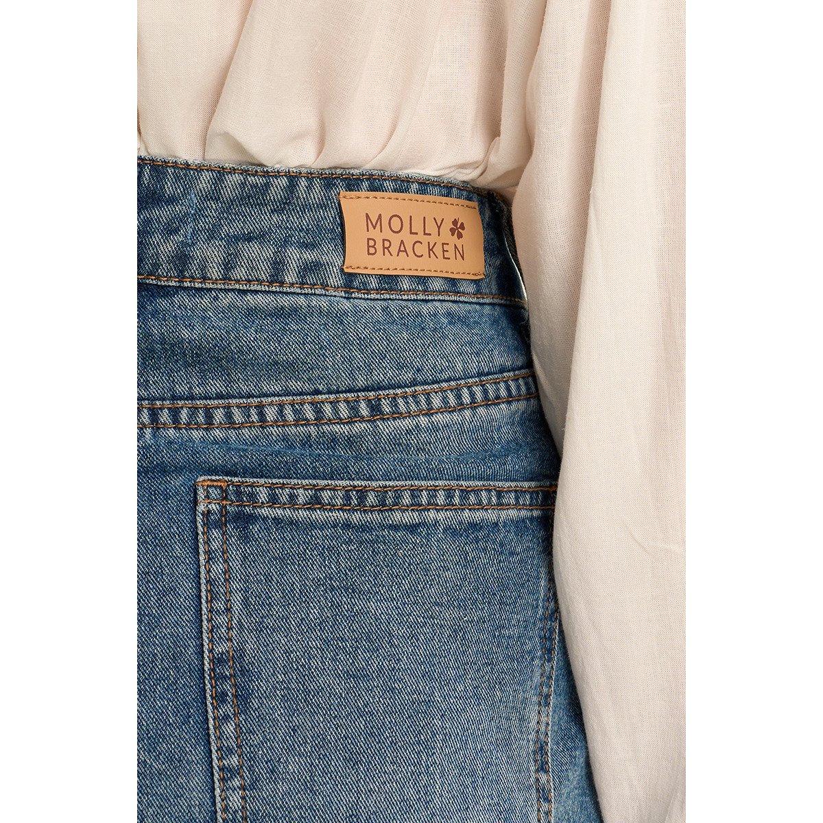 Jean barrel, taille haute brut denim, MOLLY BRACKEN
