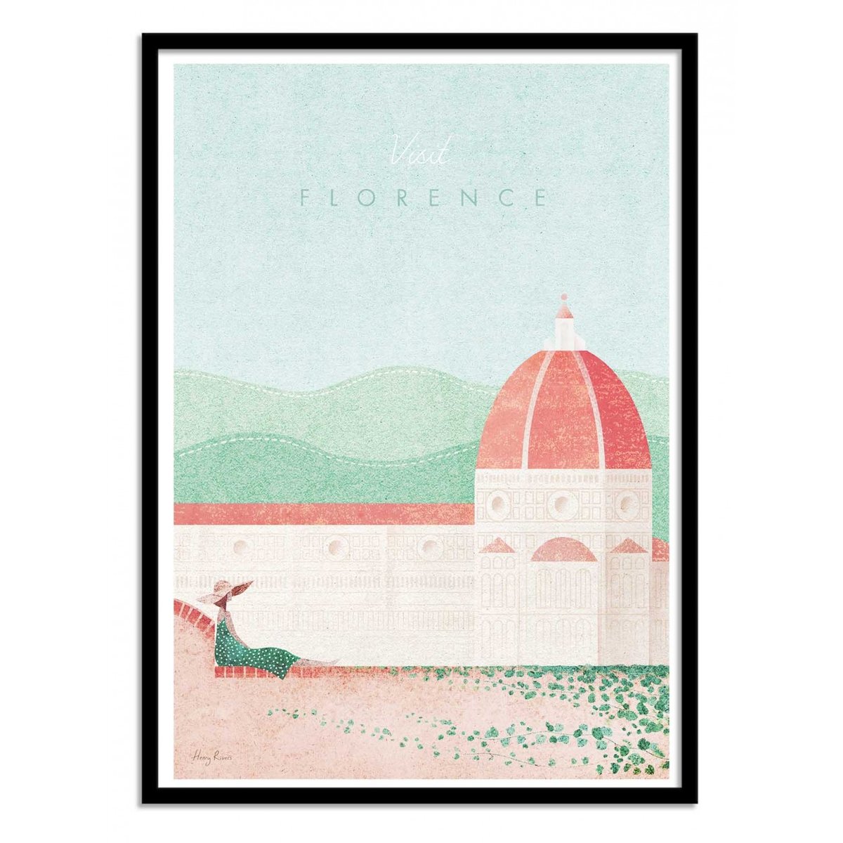 Affiche d'art - Visit Florence - Henry Rivers affiche d'art, WALL EDITIONS
