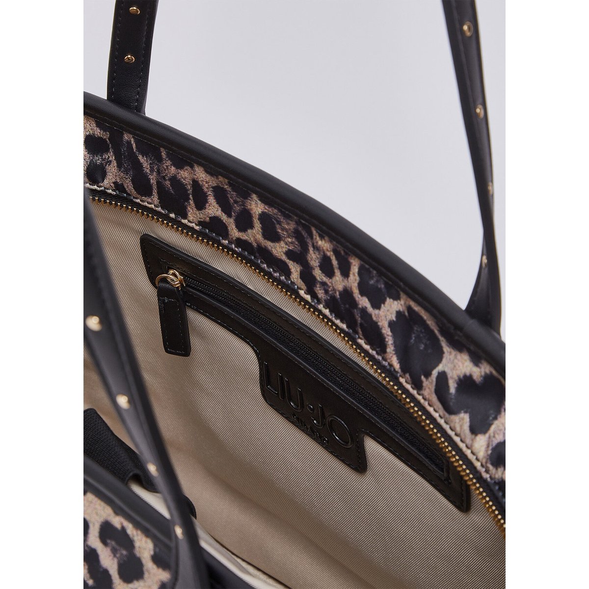 Sac tote format moyen animalier noir animalier, LIU JO
