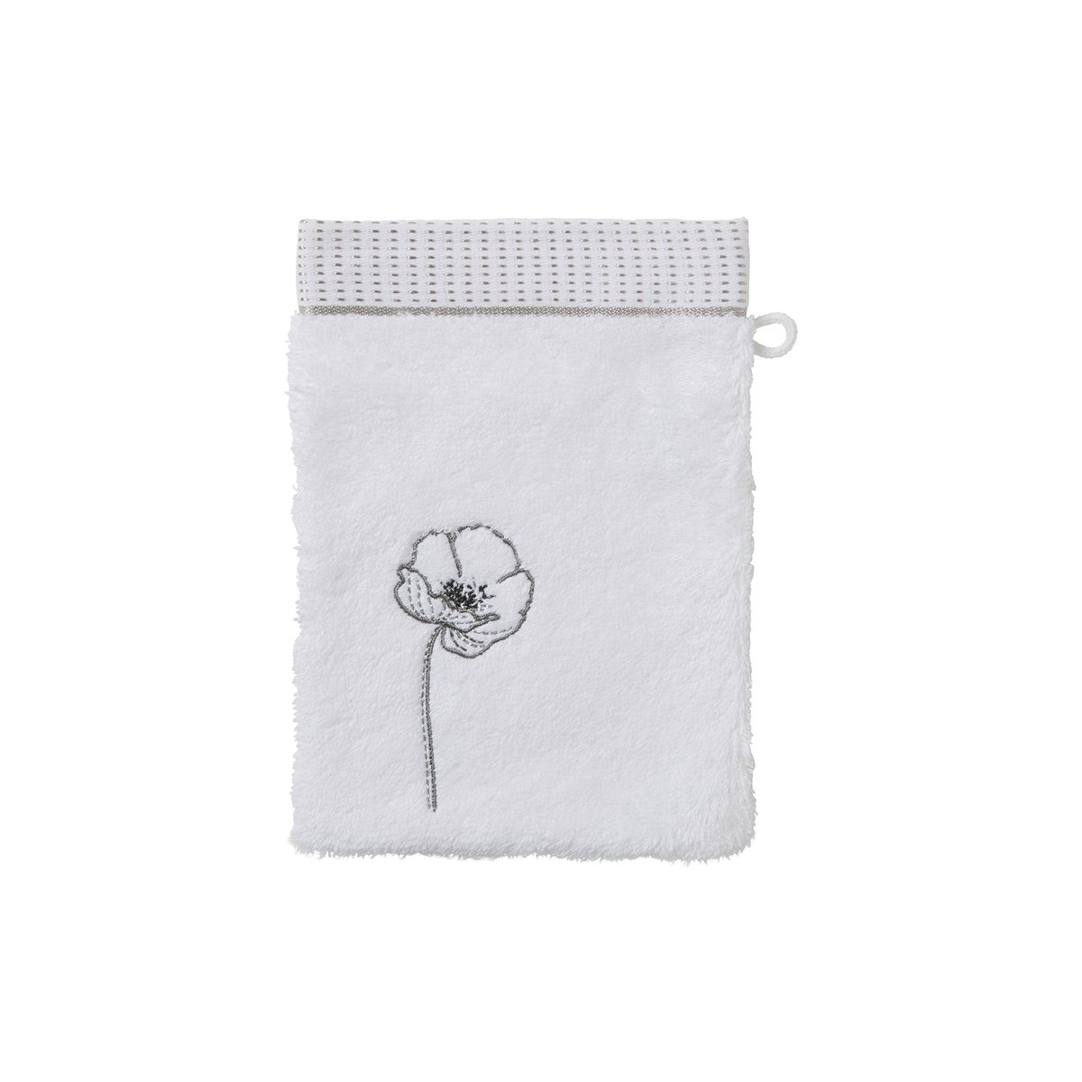 Gant de toilette EPHÉLIA blanc, CARRE BLANC