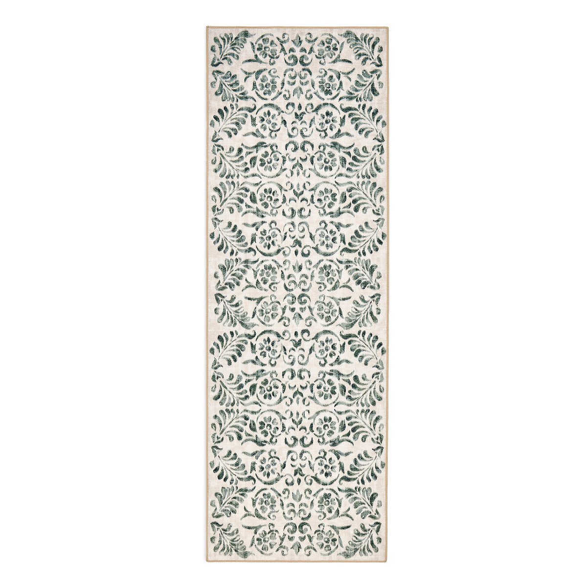 Eco-Washable Vintage Scroll Runner Rug green, HUG RUG