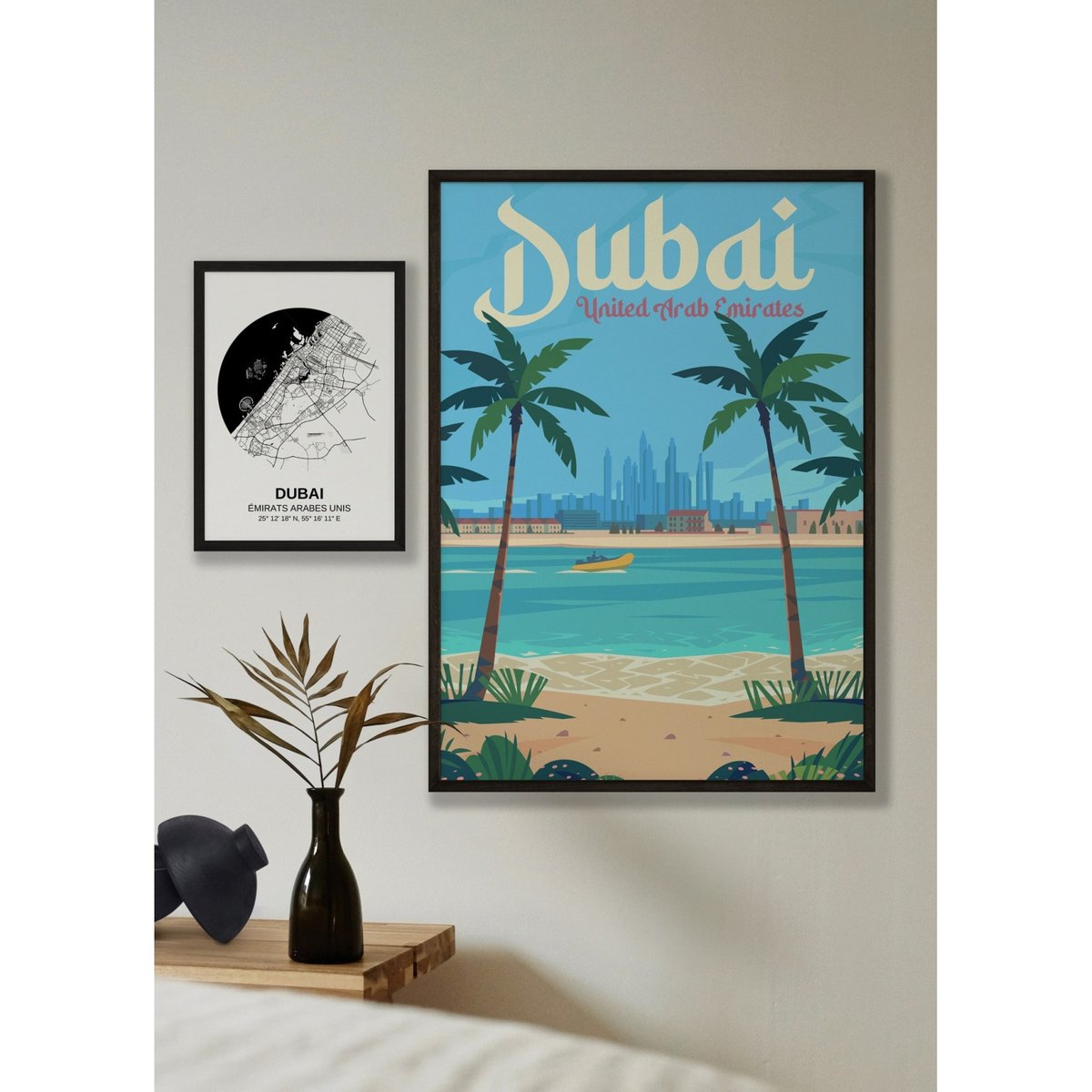 Affiche Dubaï 2 blanc, L'AFFICHERIE