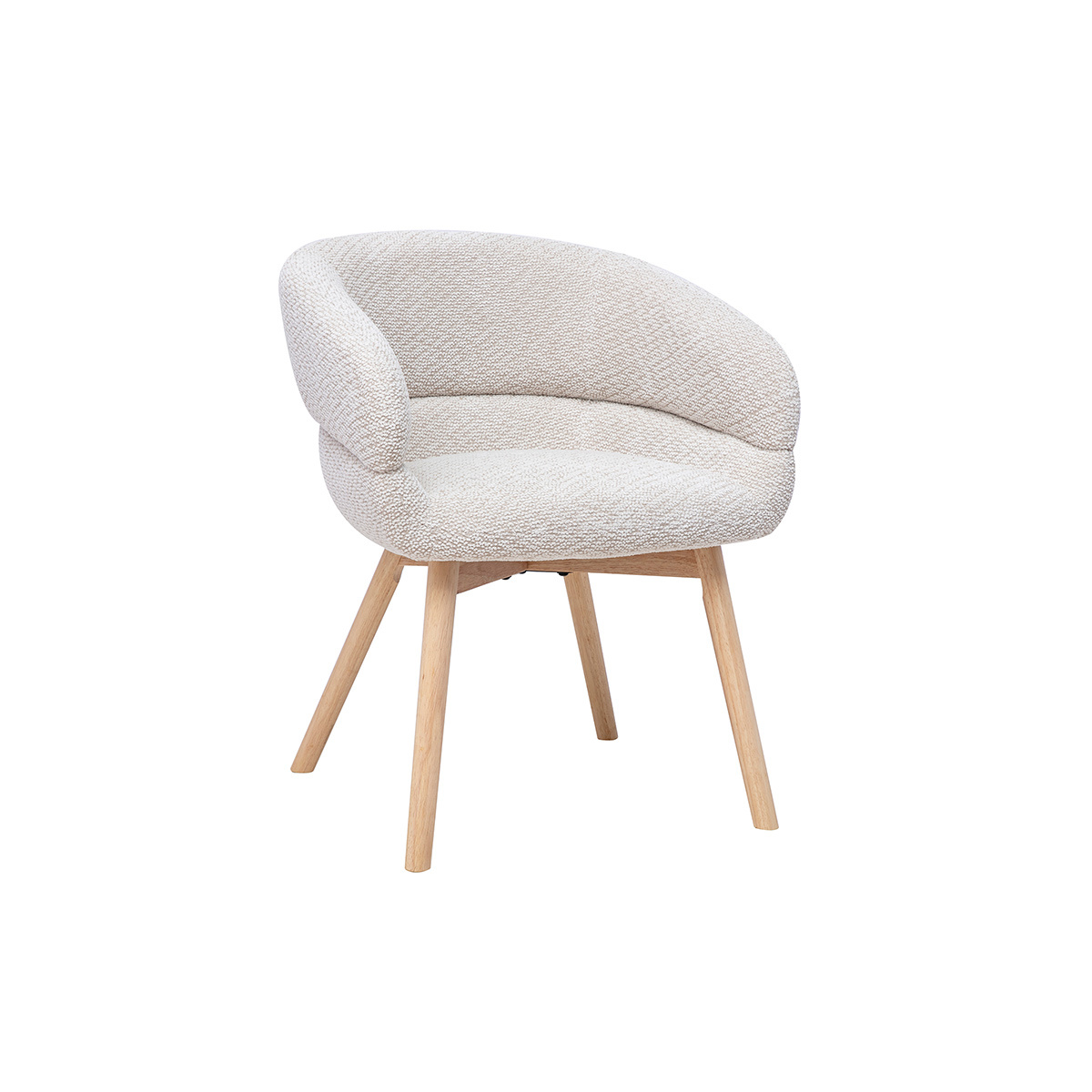 Chaises en tissu velours chenille beige et bois clair (lot de 2) TIGGY beige, MILIBOO