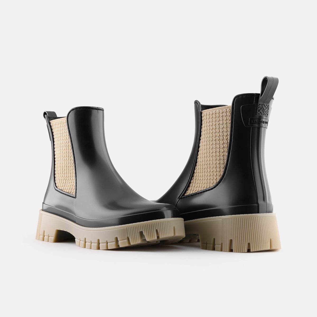 Bottines de pluie avec semelle intérieure respirable SAGE noire, LEMON JELLY