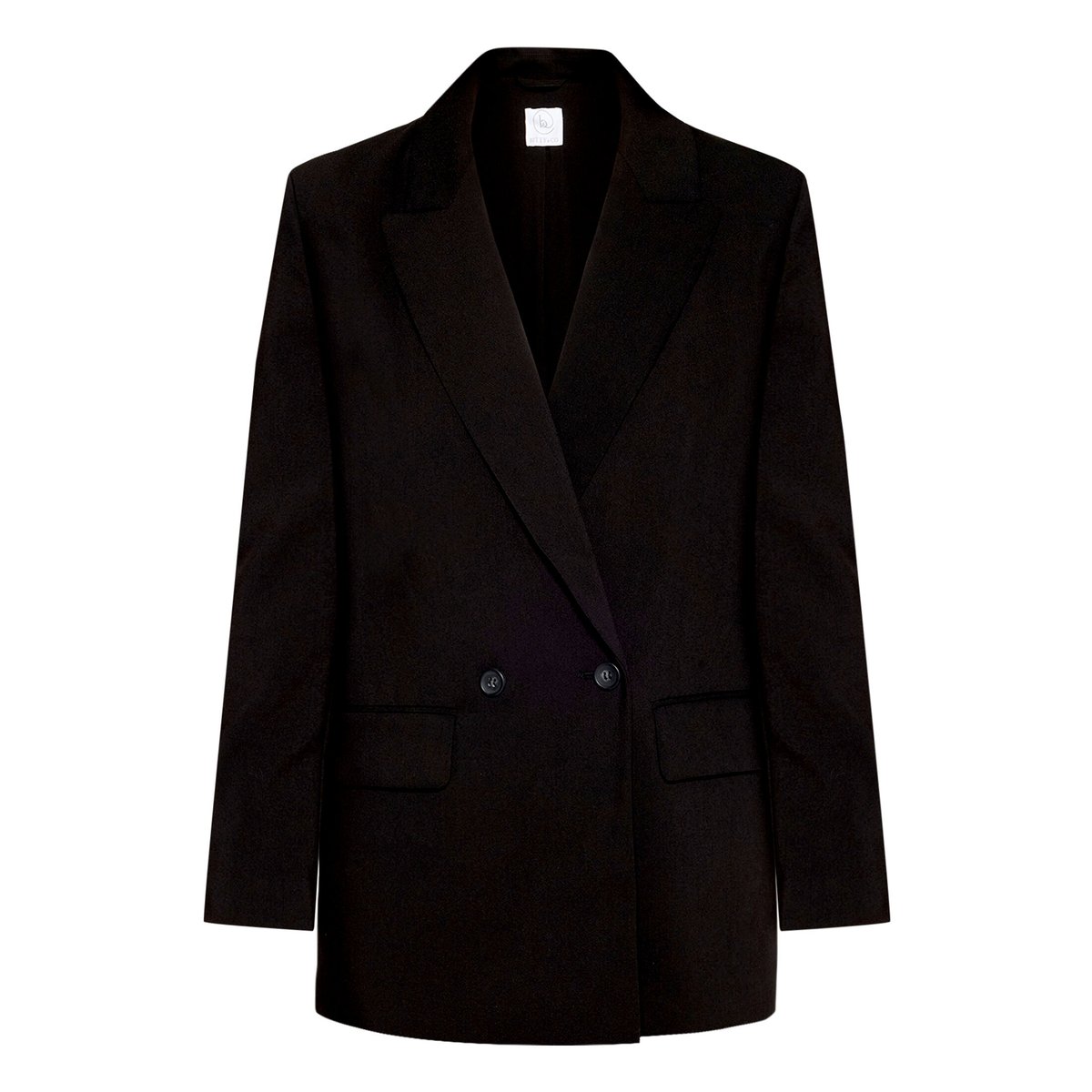 Blazer long à col à revers noir, BETTY & CO