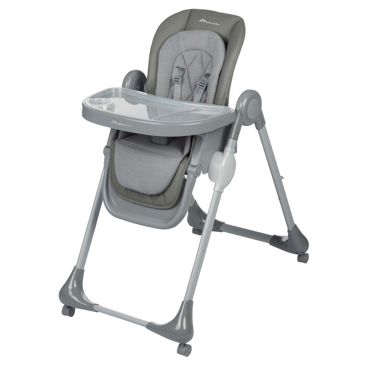 Chaise haute bébé évolutive multi-positions Oléa gris minéral, BEBECONFORT
