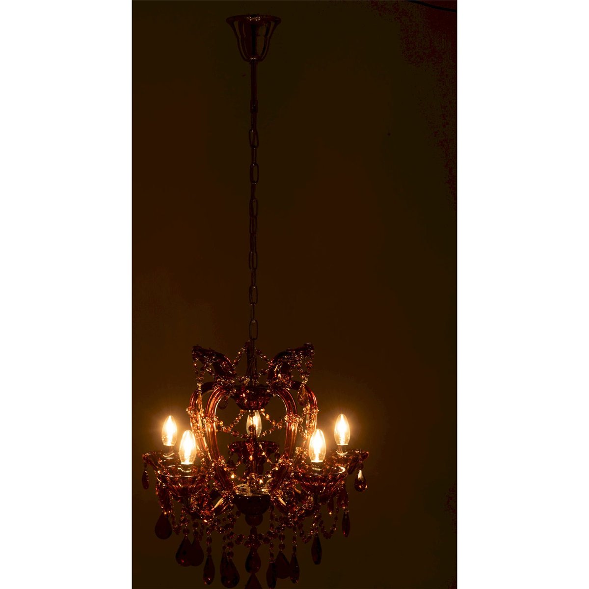 Lustre chandelier rond en verre style antique verre marron ambré élégant, RECOLLECTION