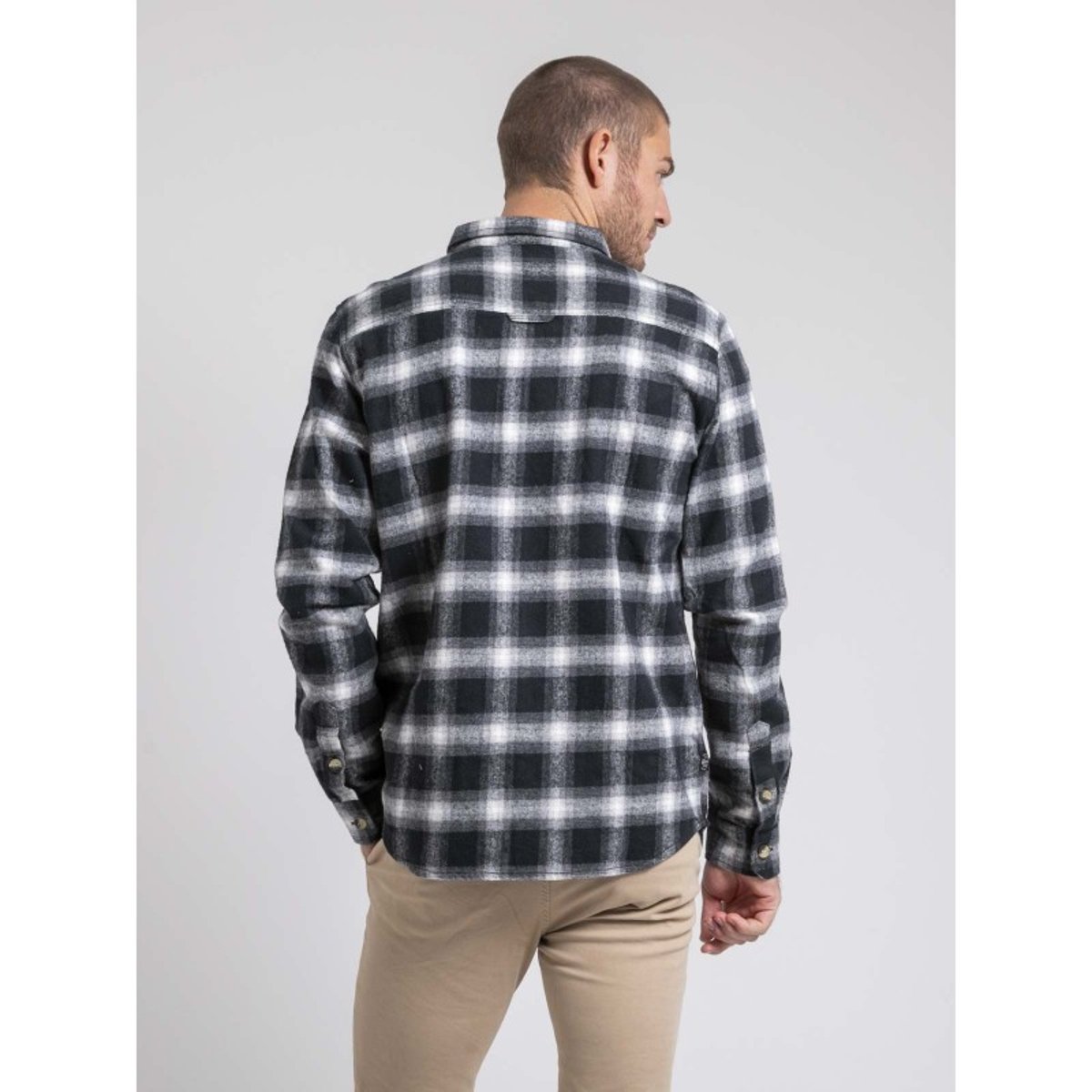 Chemise Manches Longues Carreaux Pur Coton Tariparc noir, RITCHIE