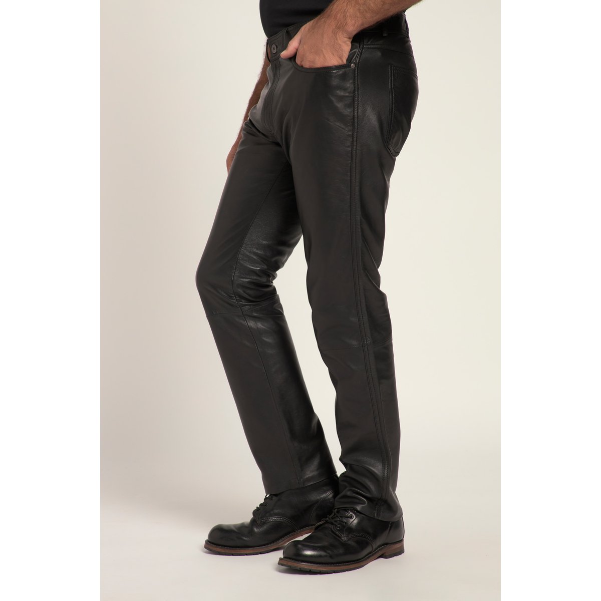 Pantalon en cuir nappa d'agneau de grande noir, JP1880