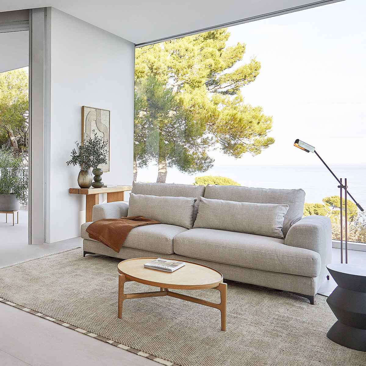Canapé 4P convertible coton lin, Marsile beige, AM.PM
