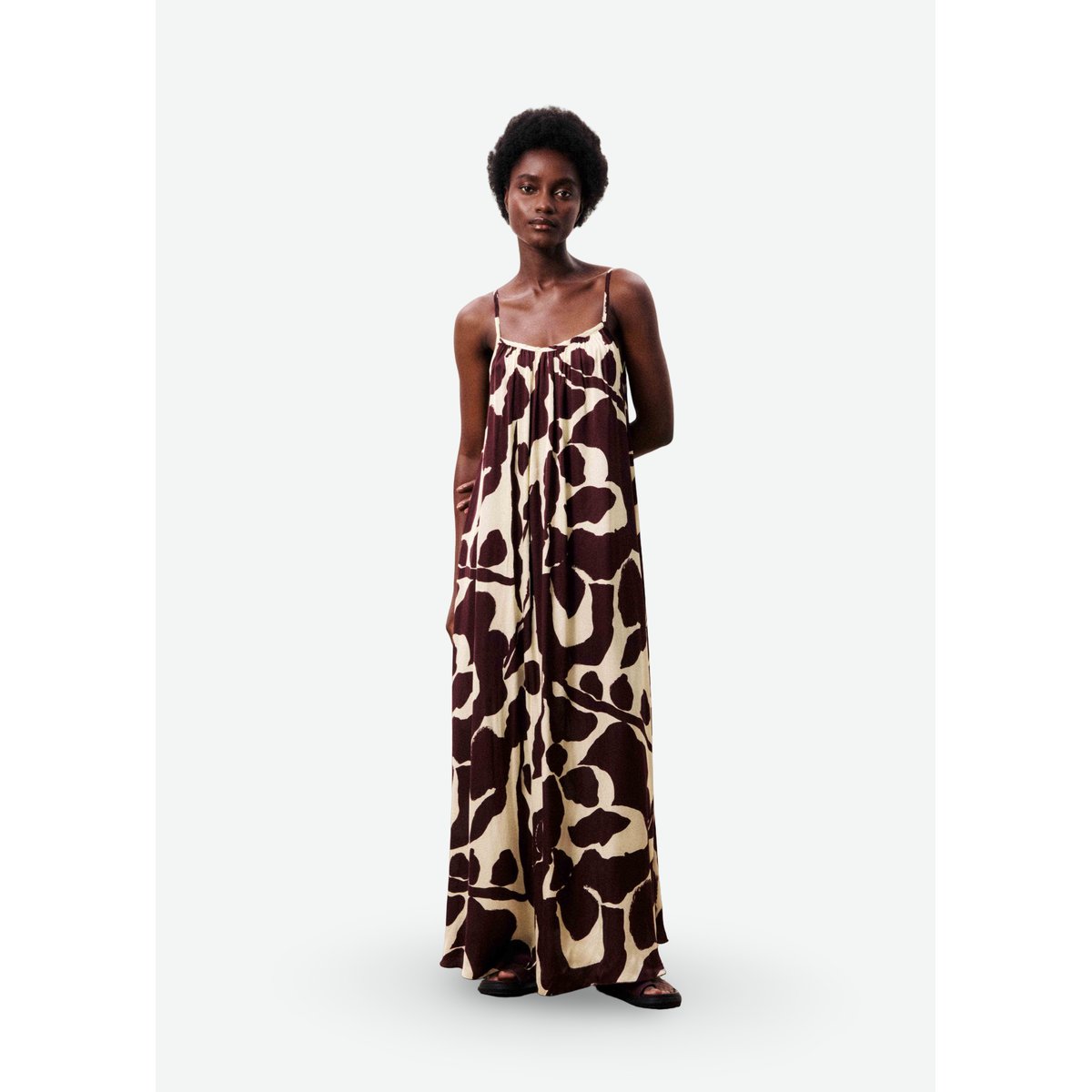 Robe longue EUPHRATE nenufar marron, FRNCH
